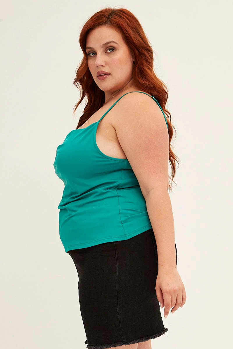 Green Singlet Top Cowl Neck - Image 4