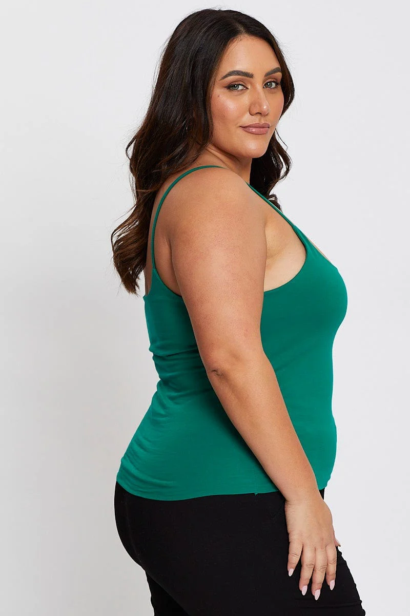 Green Singlet Top Scoop Neck - Image 4