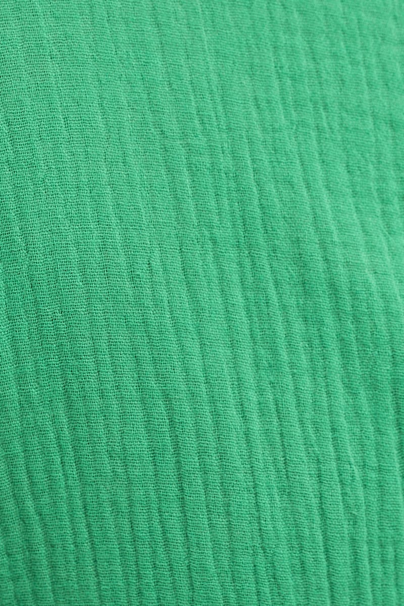 Green Skater Dress V-neck Long Sleeve Tie Front - Image 6