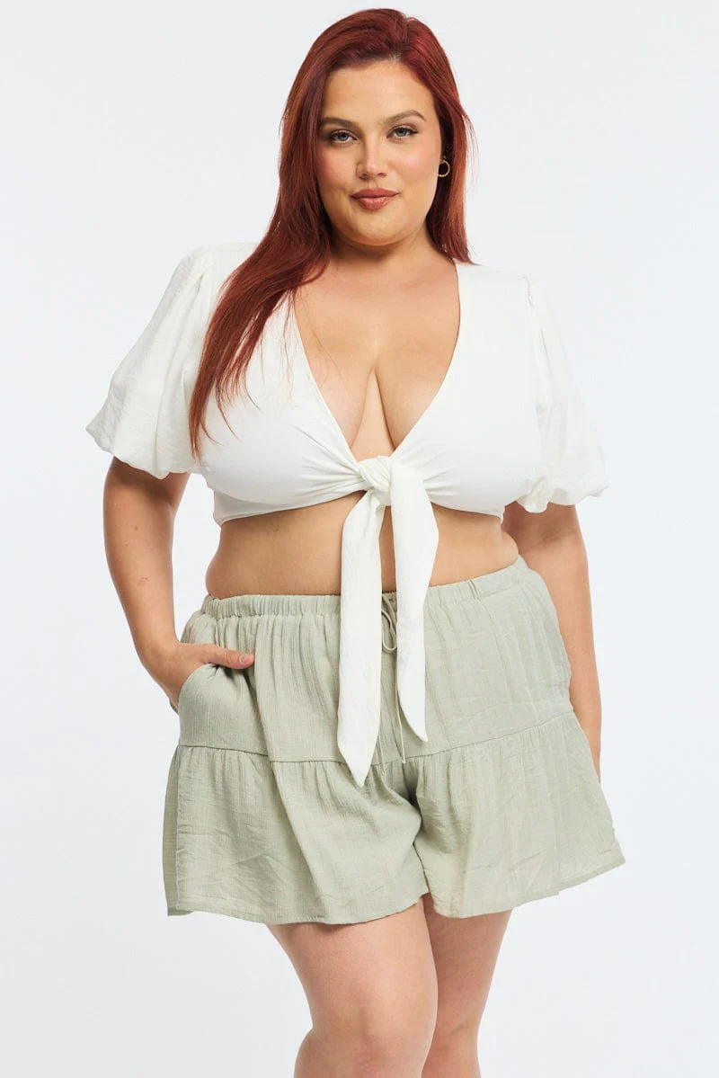 Green Skorts Elastic Waist - Image 3