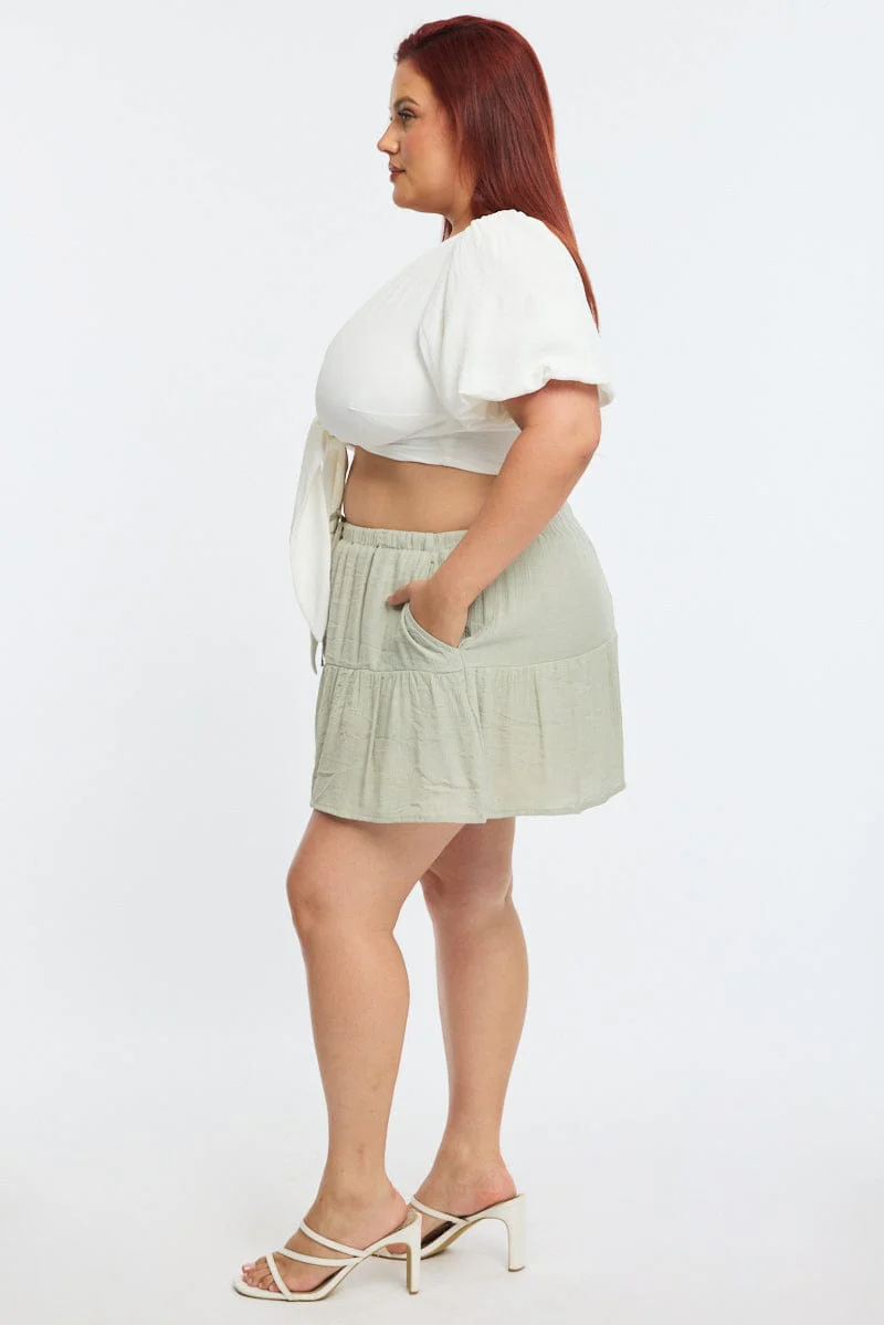 Green Skorts Elastic Waist - Image 5