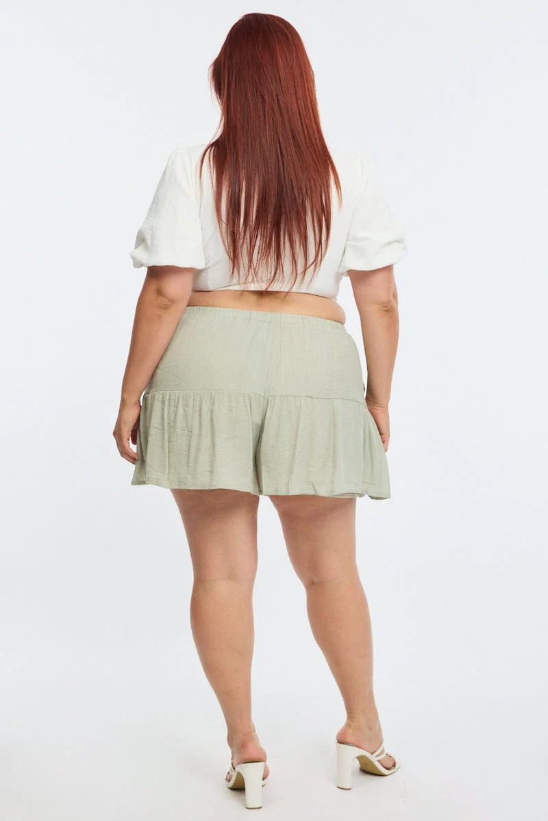 Green Skorts Elastic Waist - Image 6
