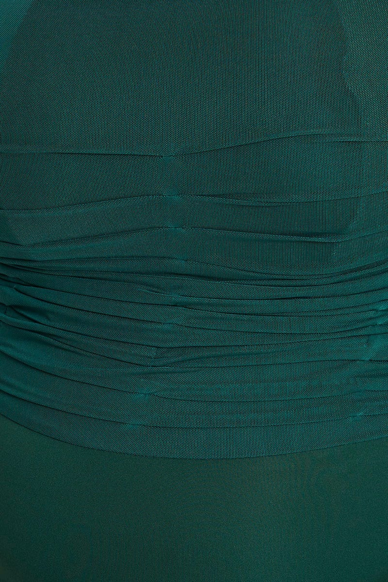 Green Sleeve Bodysuit Ruched Bodice Three-quarter - Image 6