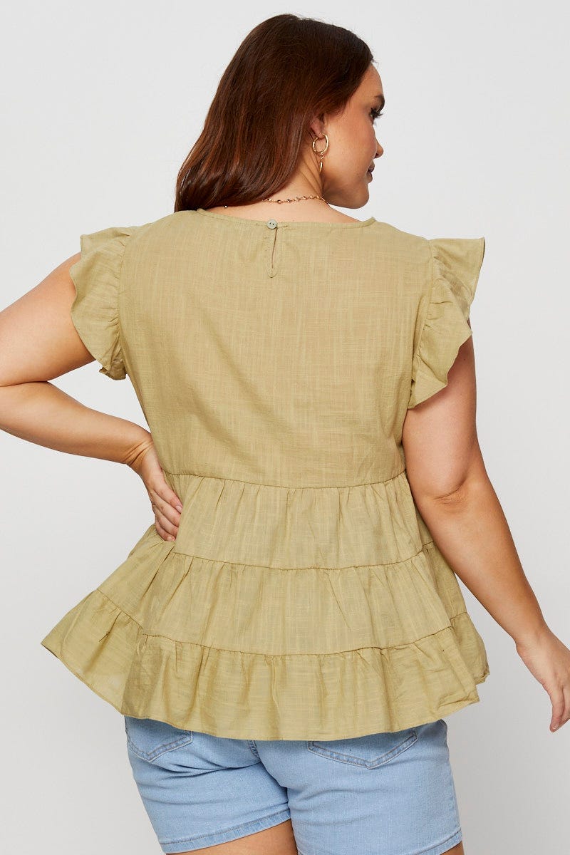 Green Smock Top Short Sleeve - Image 5