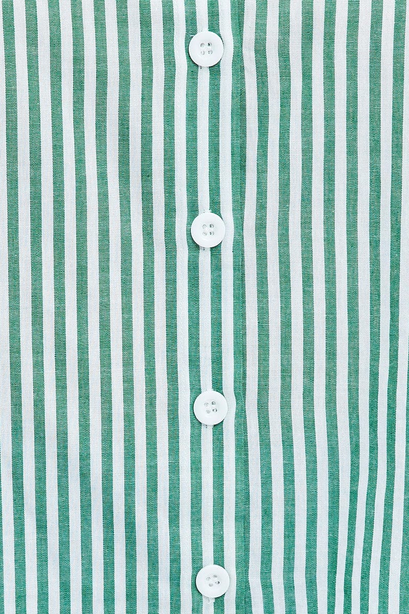 Green Stripe Relaxed Shirt Long Sleeve - Image 6
