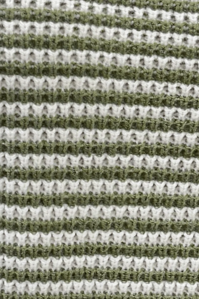 Green Stripe Stripe Knit Top Long Sleeve - Image 6