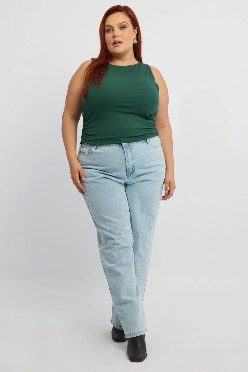 Green Tank Top Boat Cotton Span - Image 2