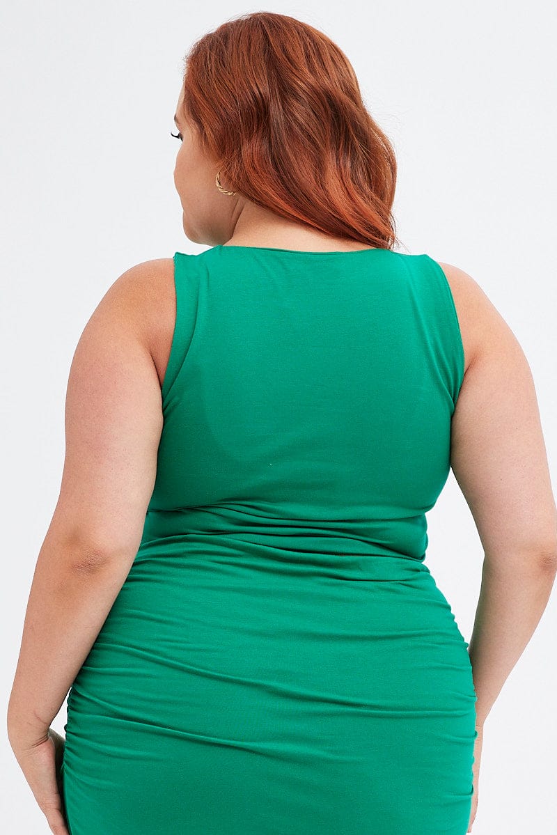 Green Tank Top Sleeveless Double Layer Jersey - Image 5