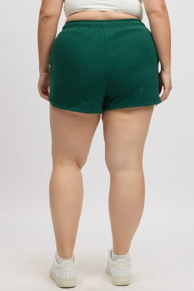 Green Tennis Racquet Embroidered Track Shorts - Image 5