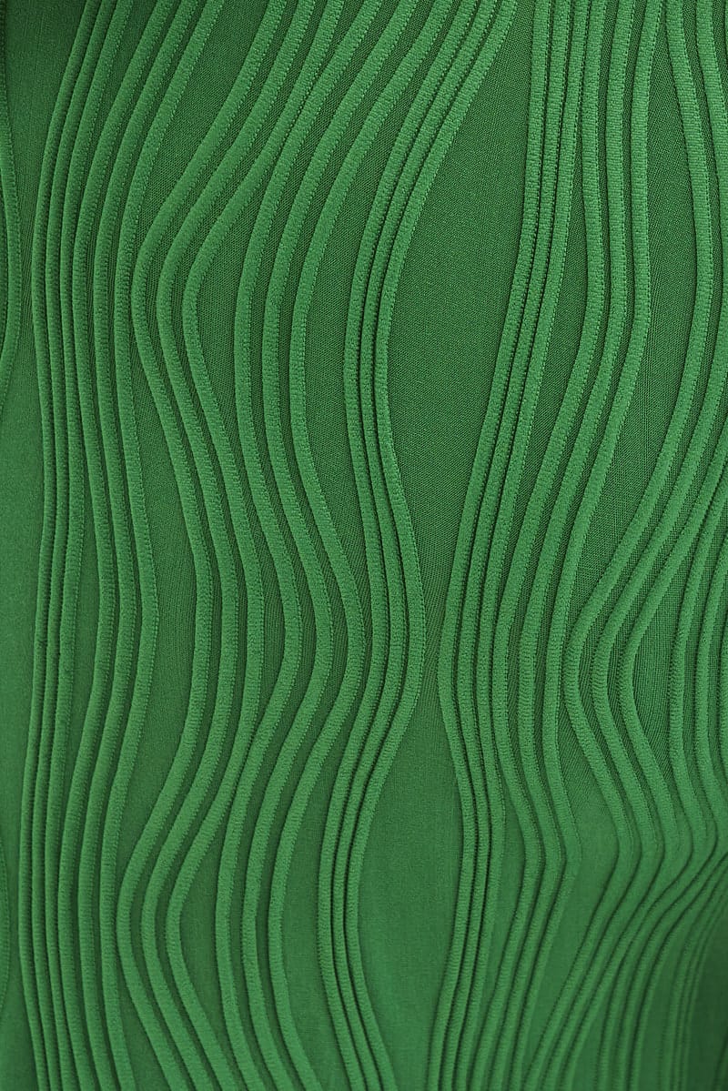 Green Textured Pant Wide Leg Wavy - Image 6