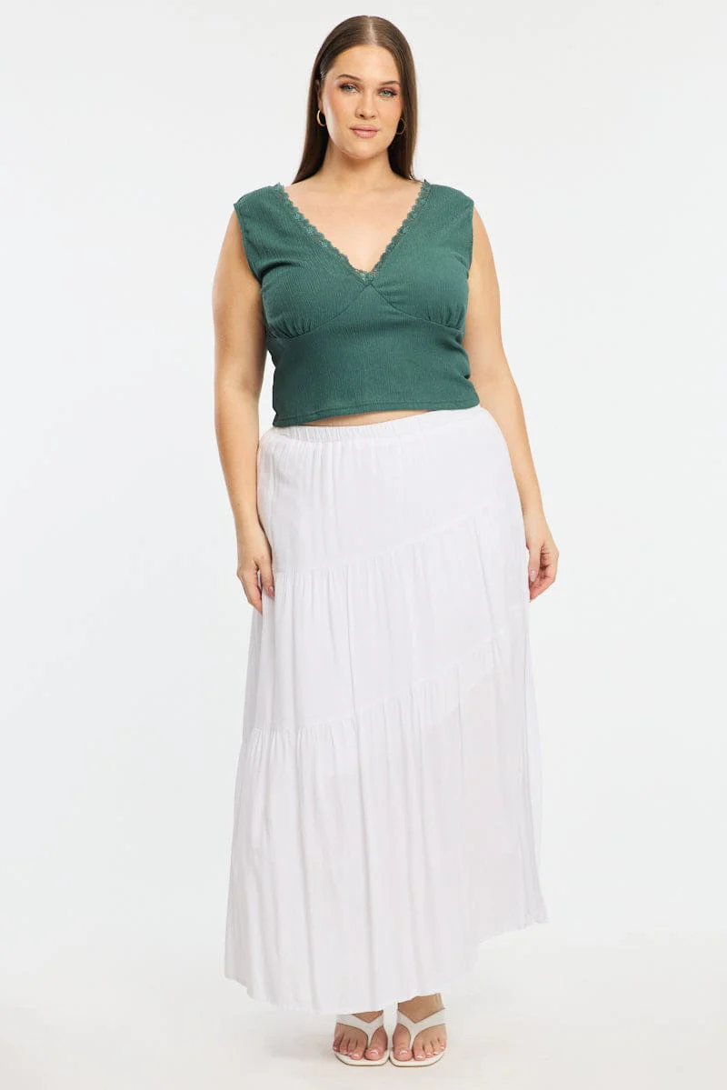 Green Textured Top Sleeveless - Image 3