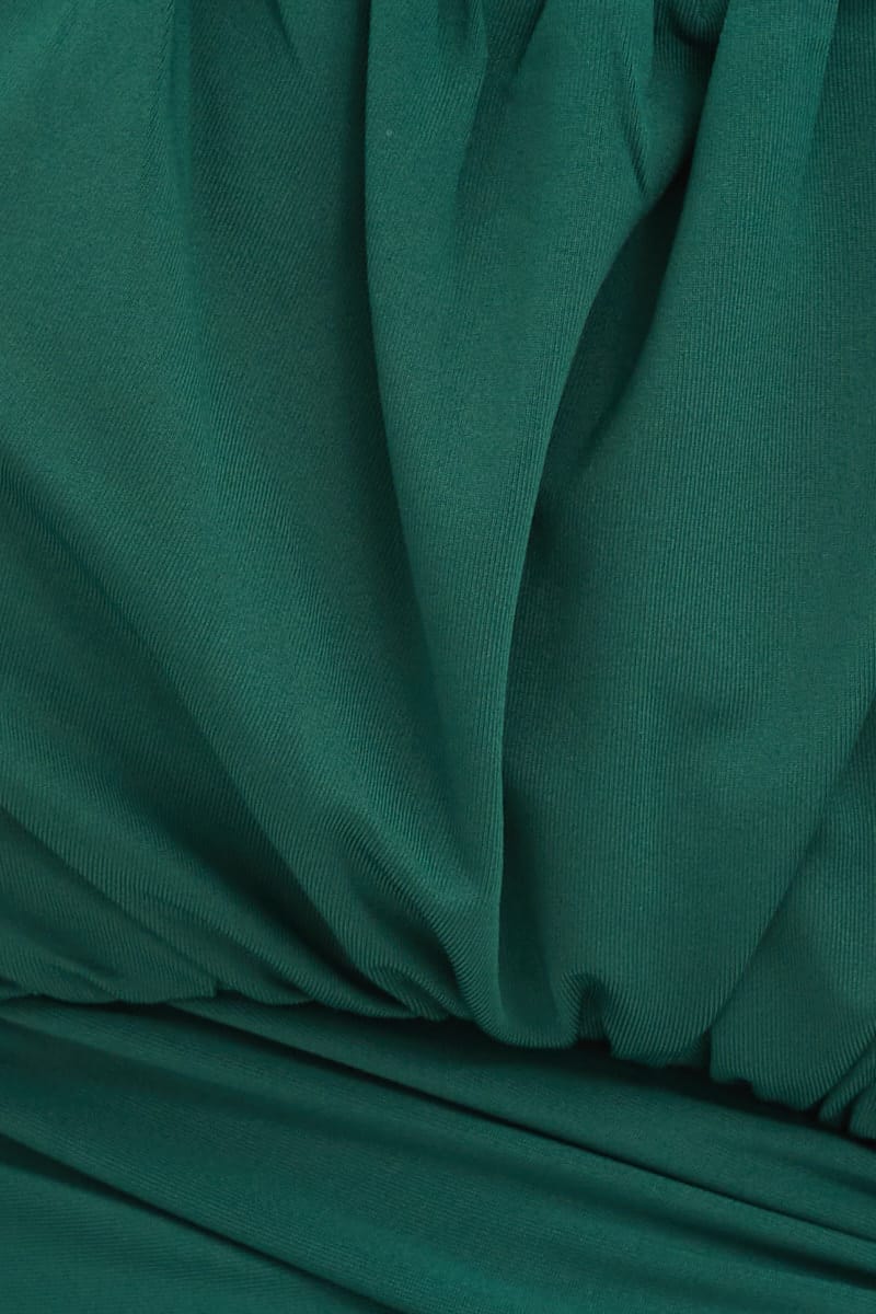 Green Tie-back Top Gathered Bust Short Sleeve - Image 6