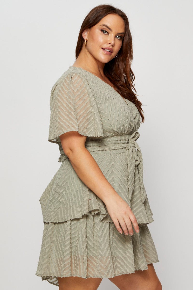 Green Tie Playsuit V-neck Short Sleeve - Image 4