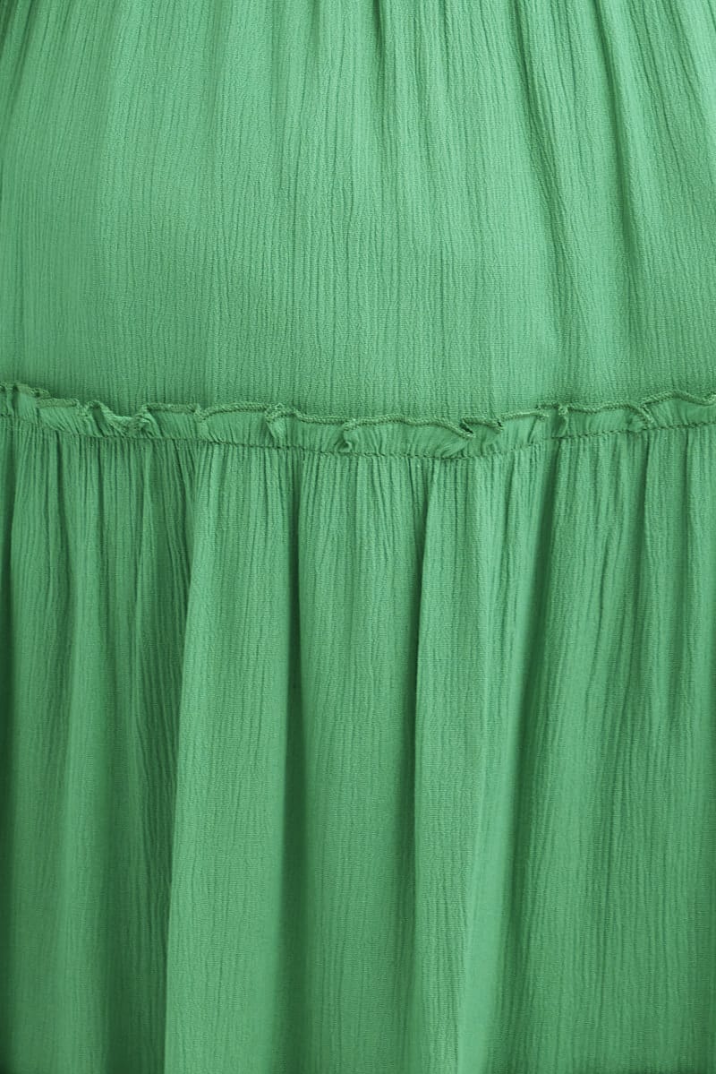 Green Tiered Maxi Skirt - Image 6