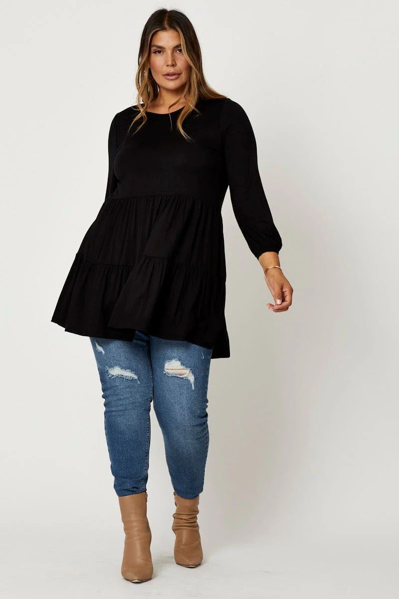 Green Tiered Top Round Neck Three-quarter Sleeve - Image 4