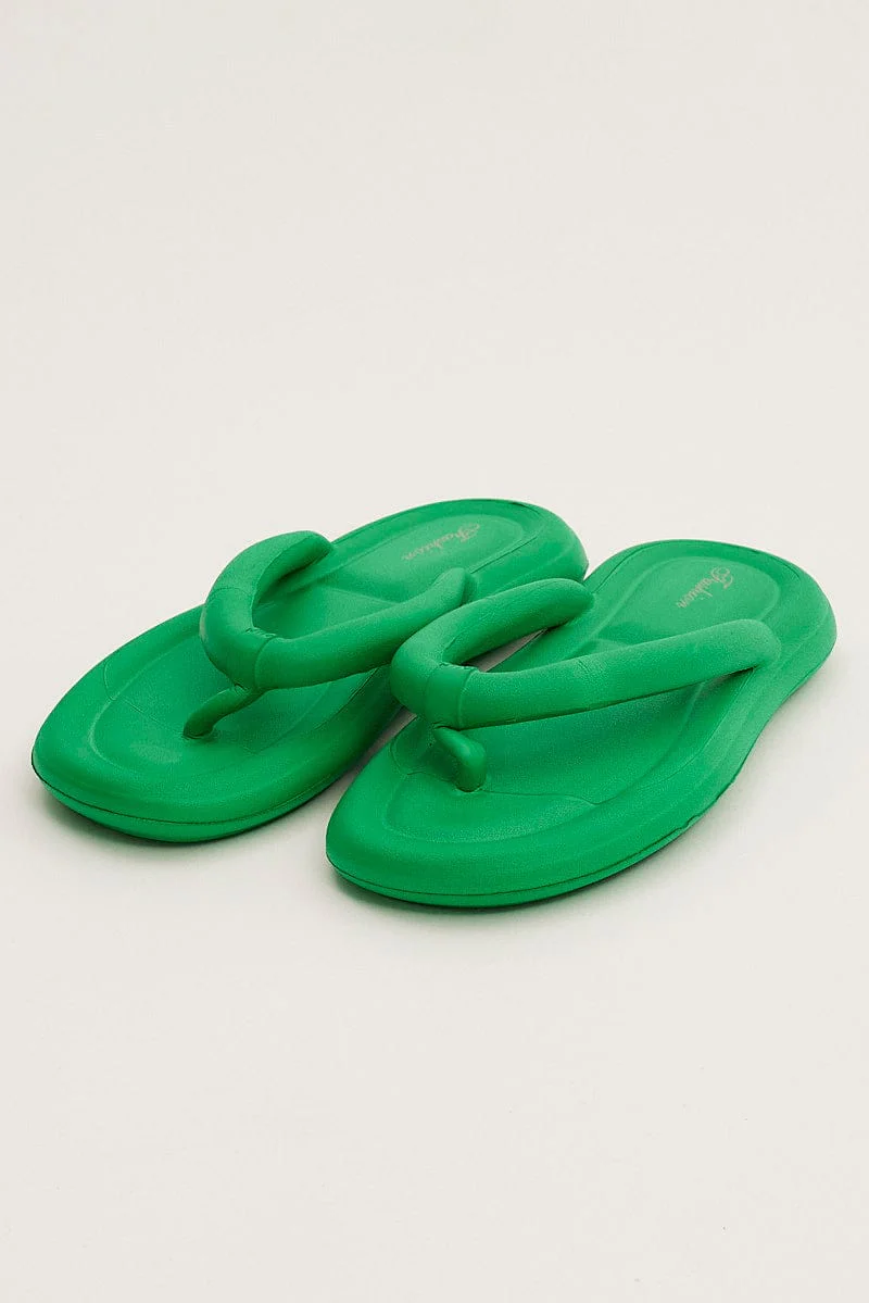 Green Toe Post Slippers