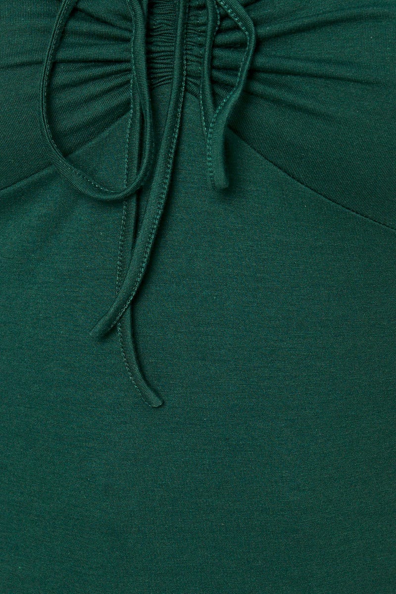 Green Top Off The Shoulder Puff Sleeve Tie Up - Image 6