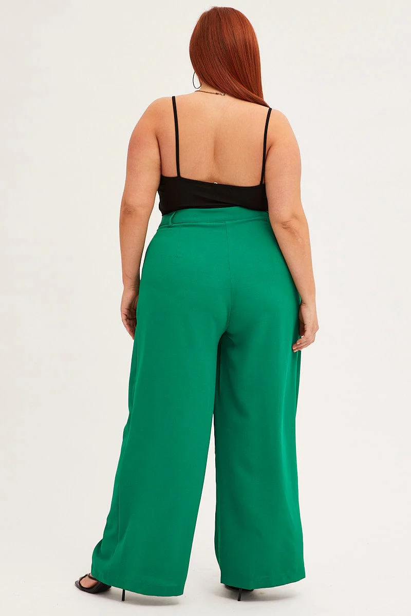 Green Wide Leg Pant Crepe - Image 5