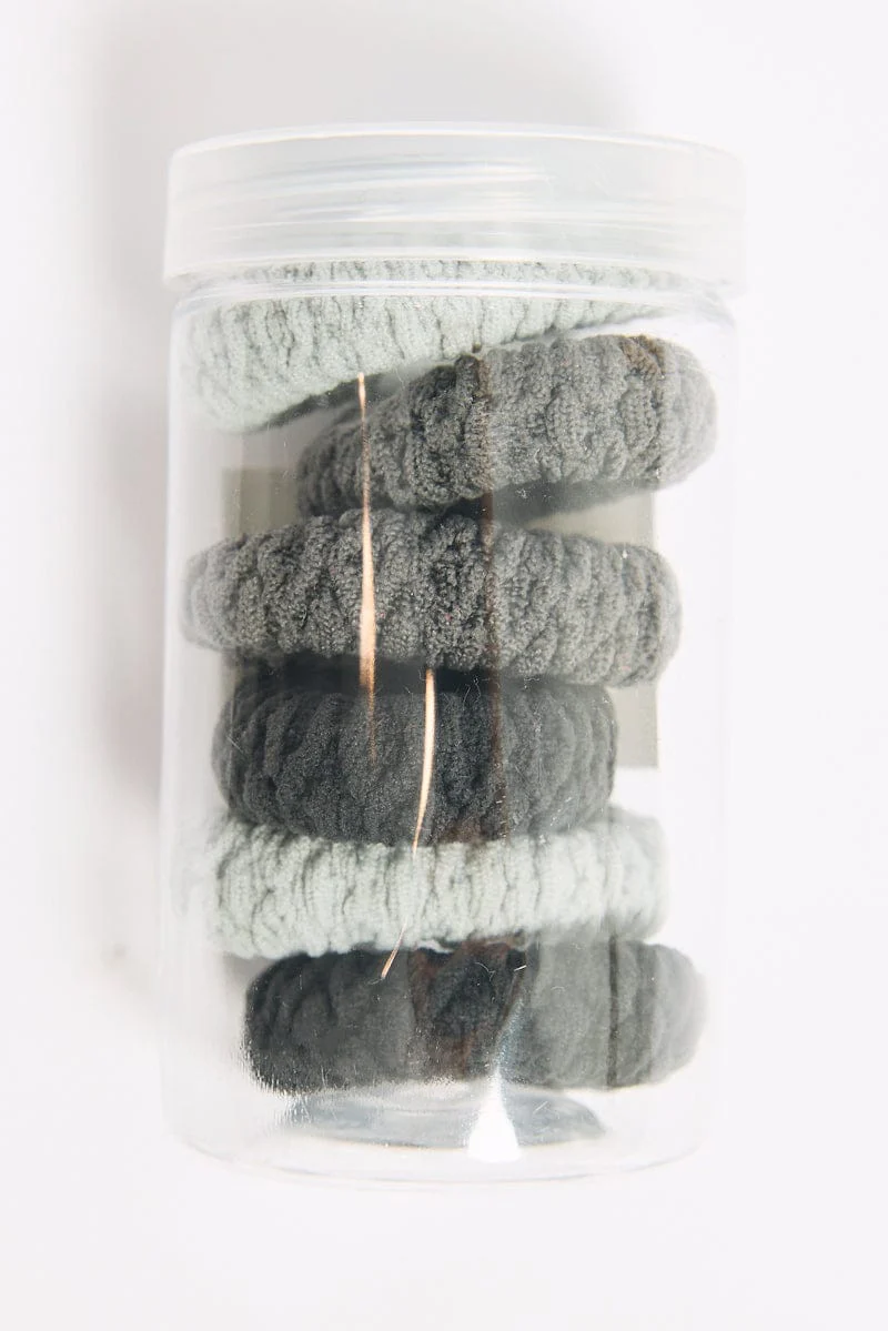 Grey 6 Pack Hair Ties - Image 3