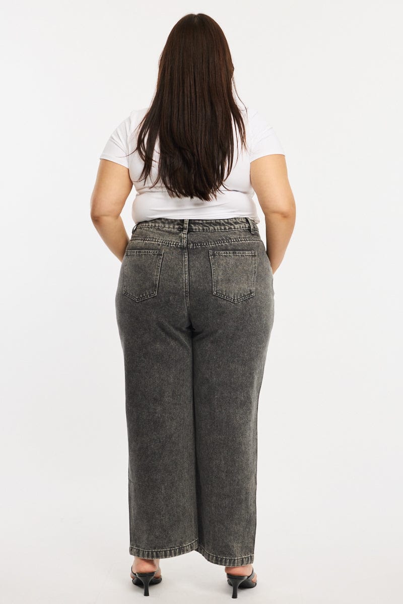 Grey Baggy Jeans High Rise - Image 5
