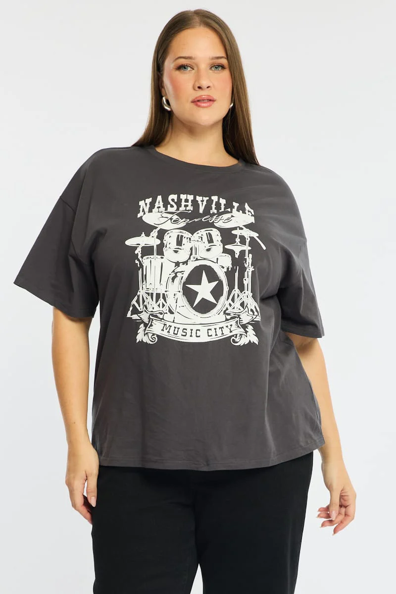 Grey Band Graphic Tee Short Sleeve - Image 4