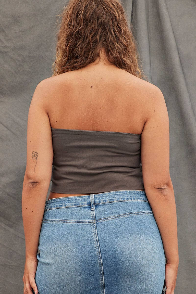 Grey Bandeau Top Cotton - Image 5