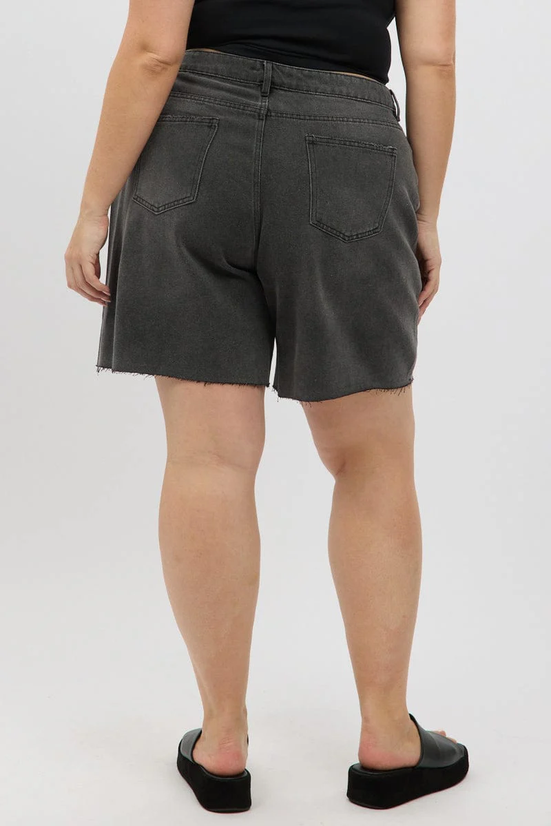 Grey Bermuda Jorts Mid Rise - Image 5