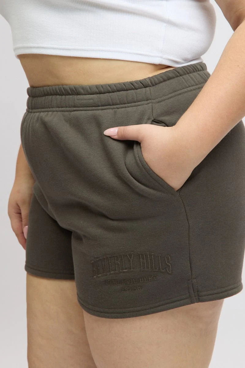 Grey Beverly Hills Embroidered Track Shorts - Image 6