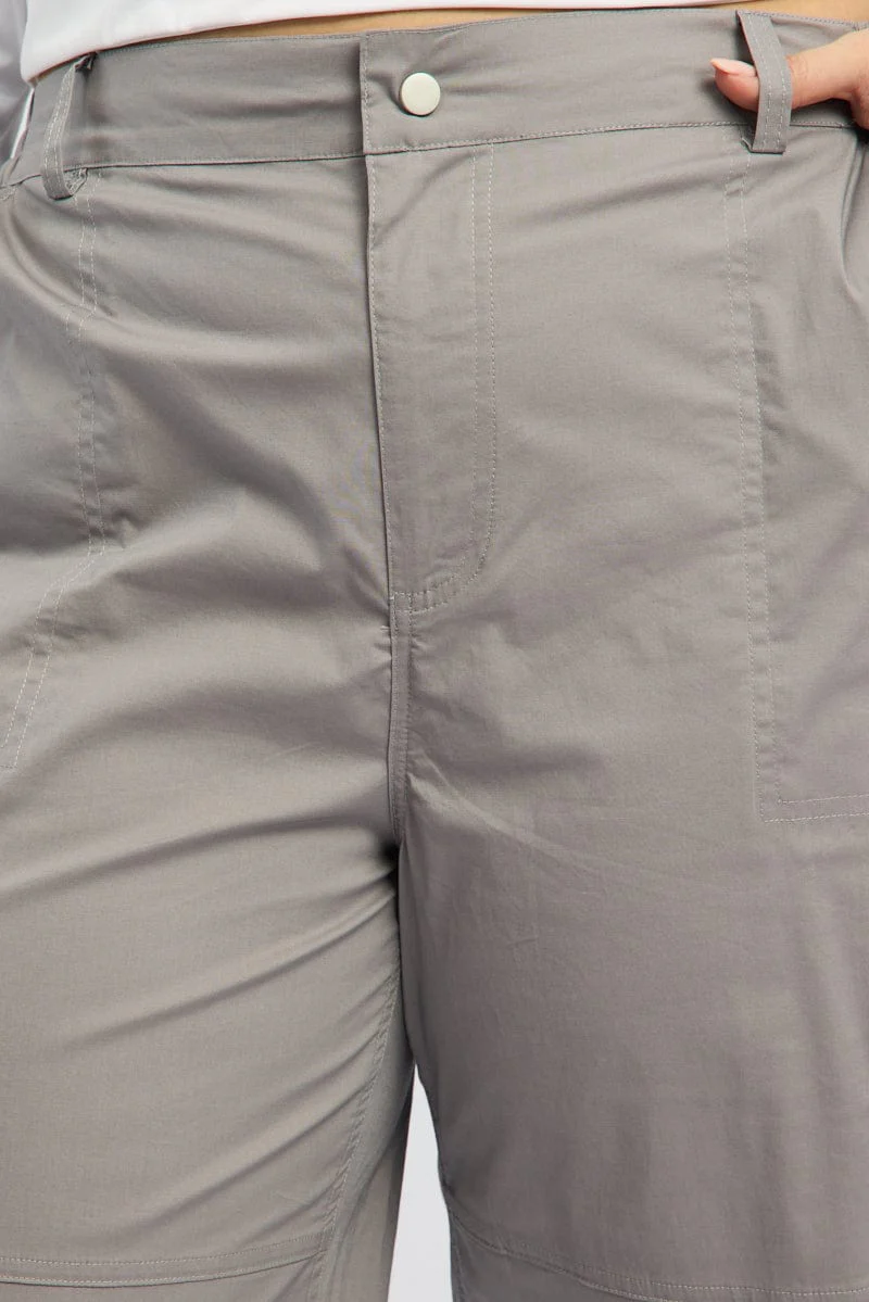 Grey Cargo Pants High Rise - Image 5