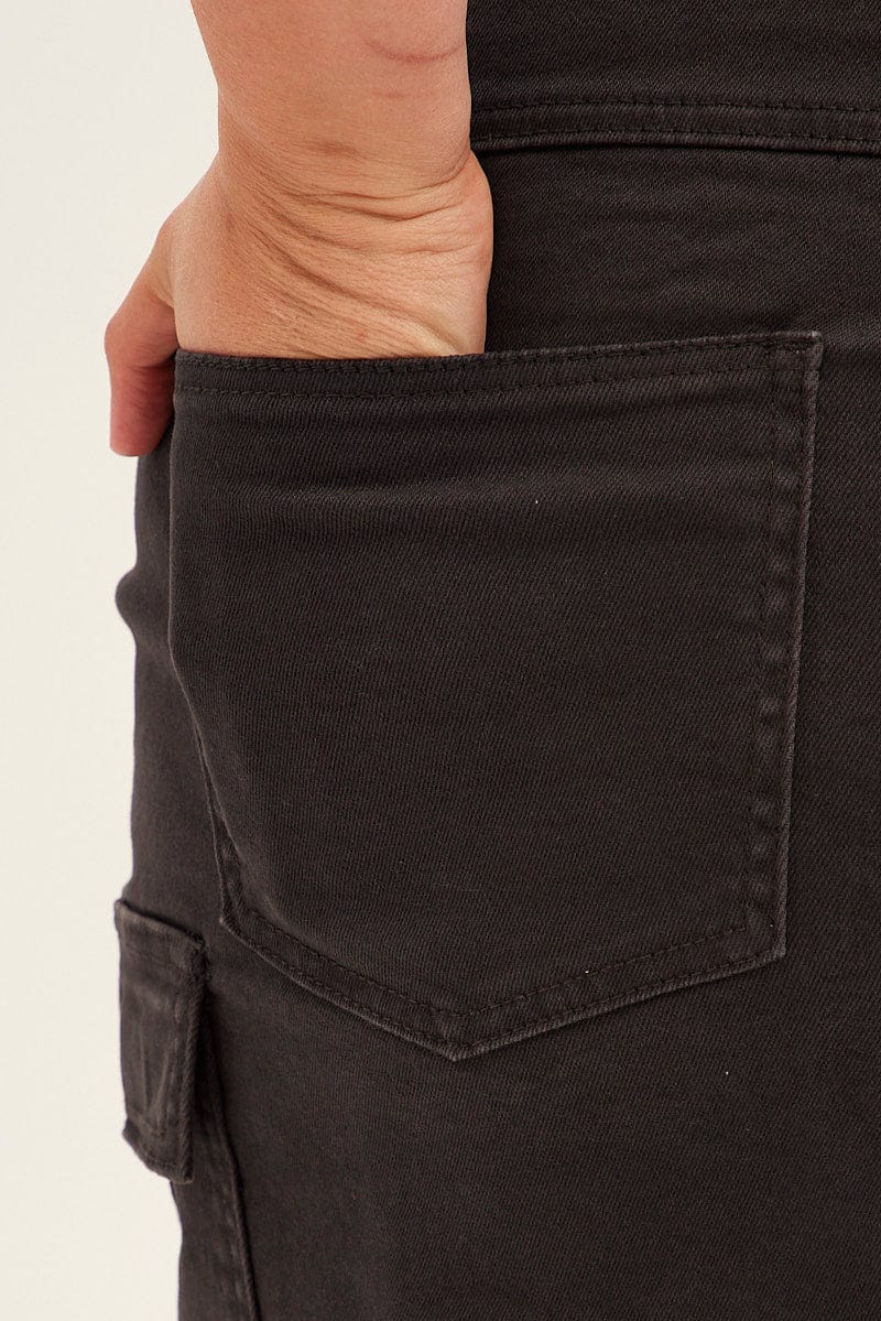 Grey Cargo Skirt Mini Side Pocket Cotton - Image 6