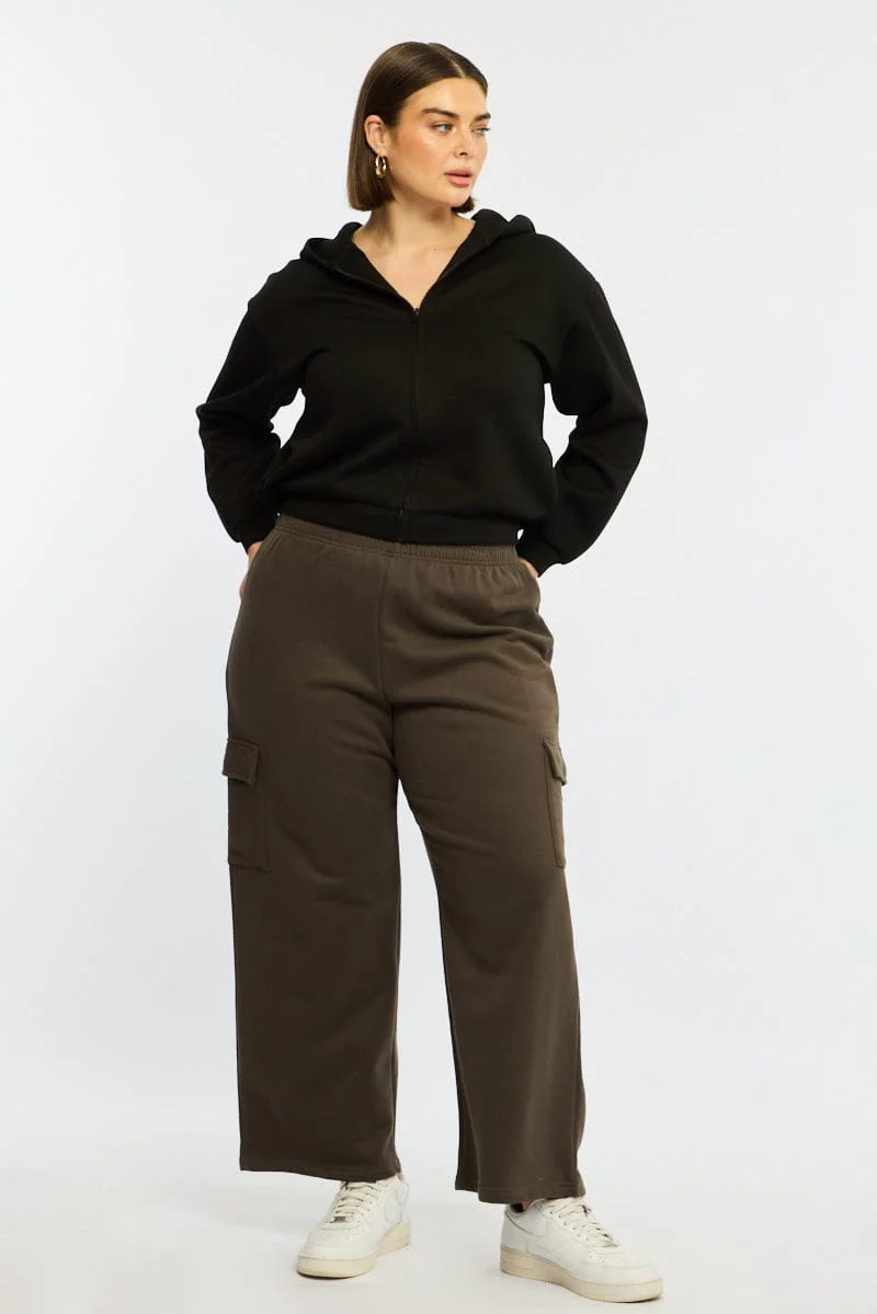 Grey Cargo Track Pants Long - Image 3
