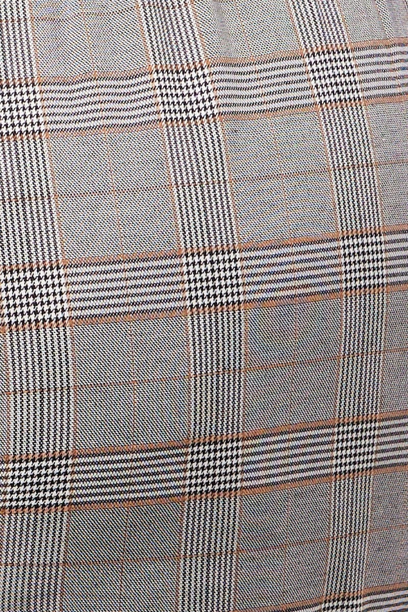 Grey Check Tapered Pants Elasticated Waist Cropped - Image 6