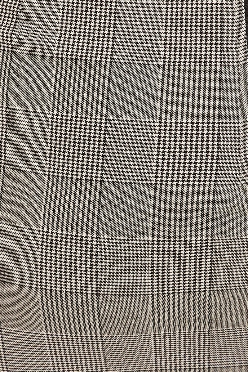 Grey Check Workwear Skirt High Rise Bodycon - Image 6