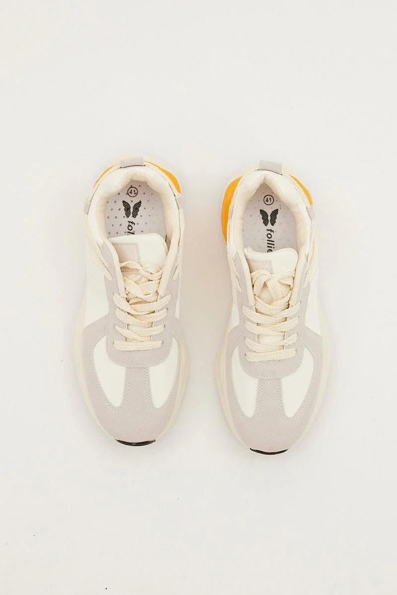 Grey Colorblock Lace Up Trainers Sneakers - Image 2
