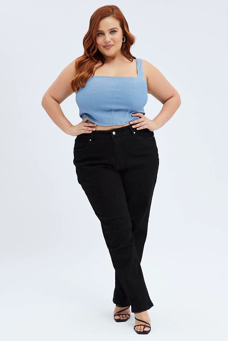 Grey Corset Top Sleeveless Crop - Image 2