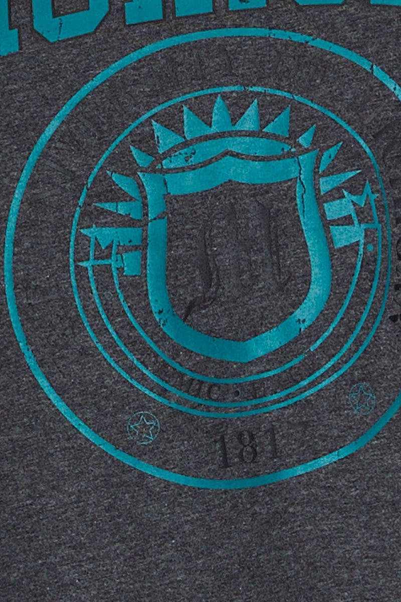 Grey Crop T-shirt Michigan Short Sleeve Cotton Semi - Image 6