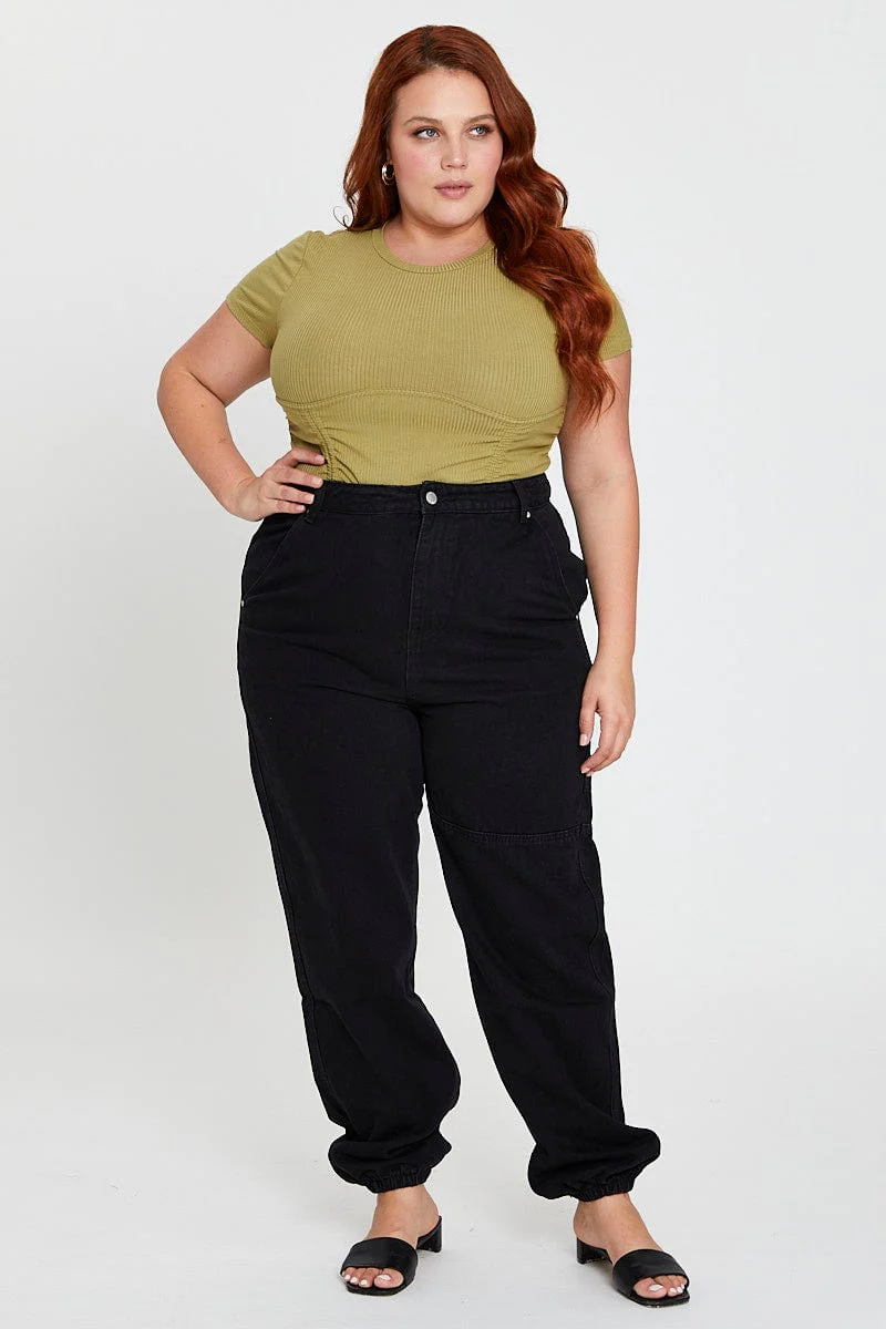 Grey Denim Jean High Rise Track - Image 3