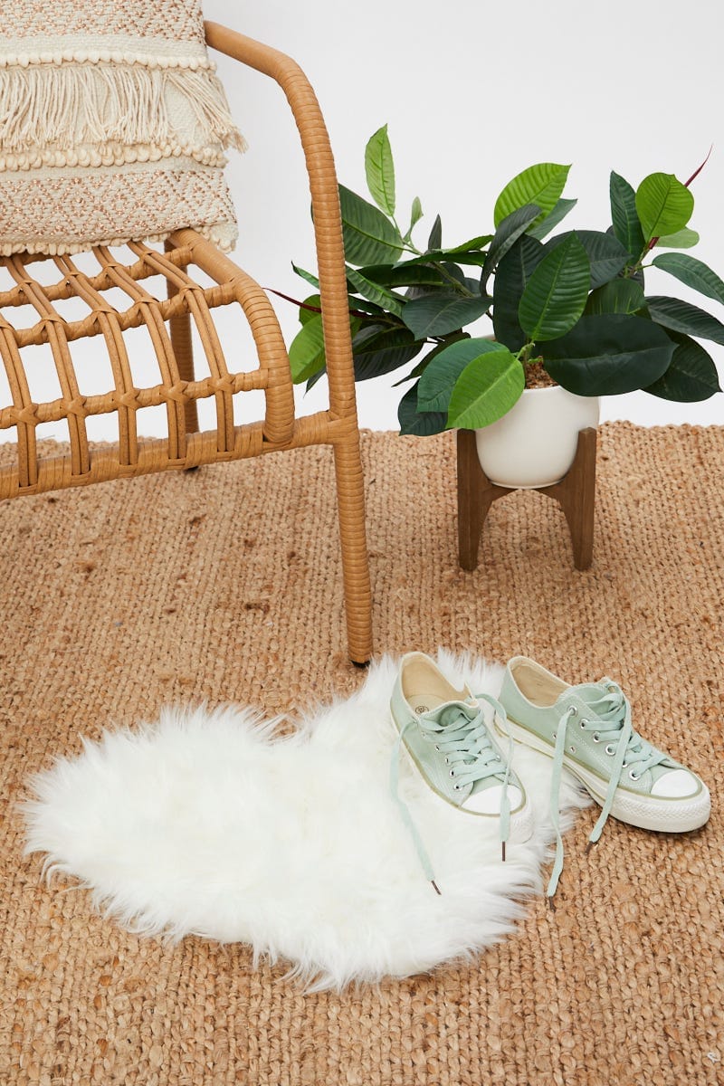 Grey Fur Heart Rug - Image 5