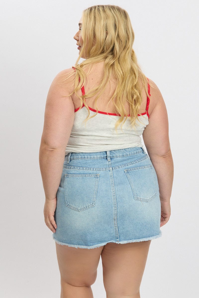 Grey Graphic Singlet Top - Image 5