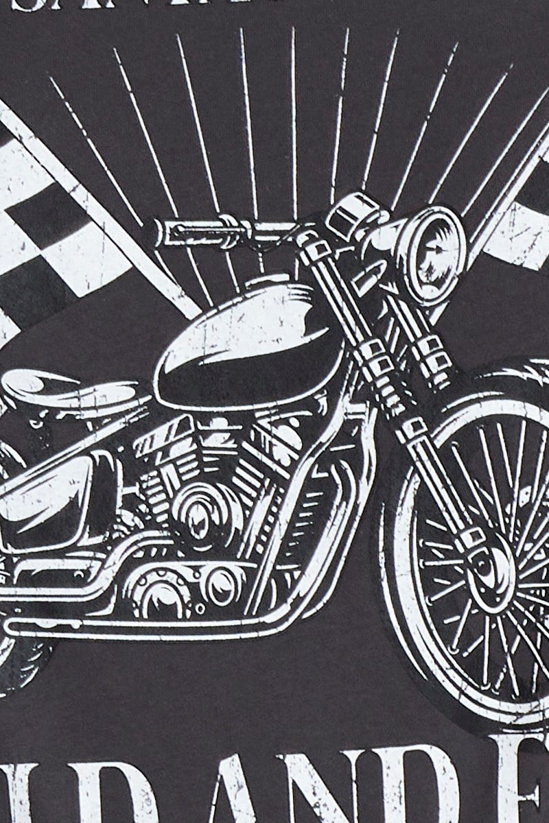 Grey Graphic T-shirt Crew Neck Short Sleeve - Image 6