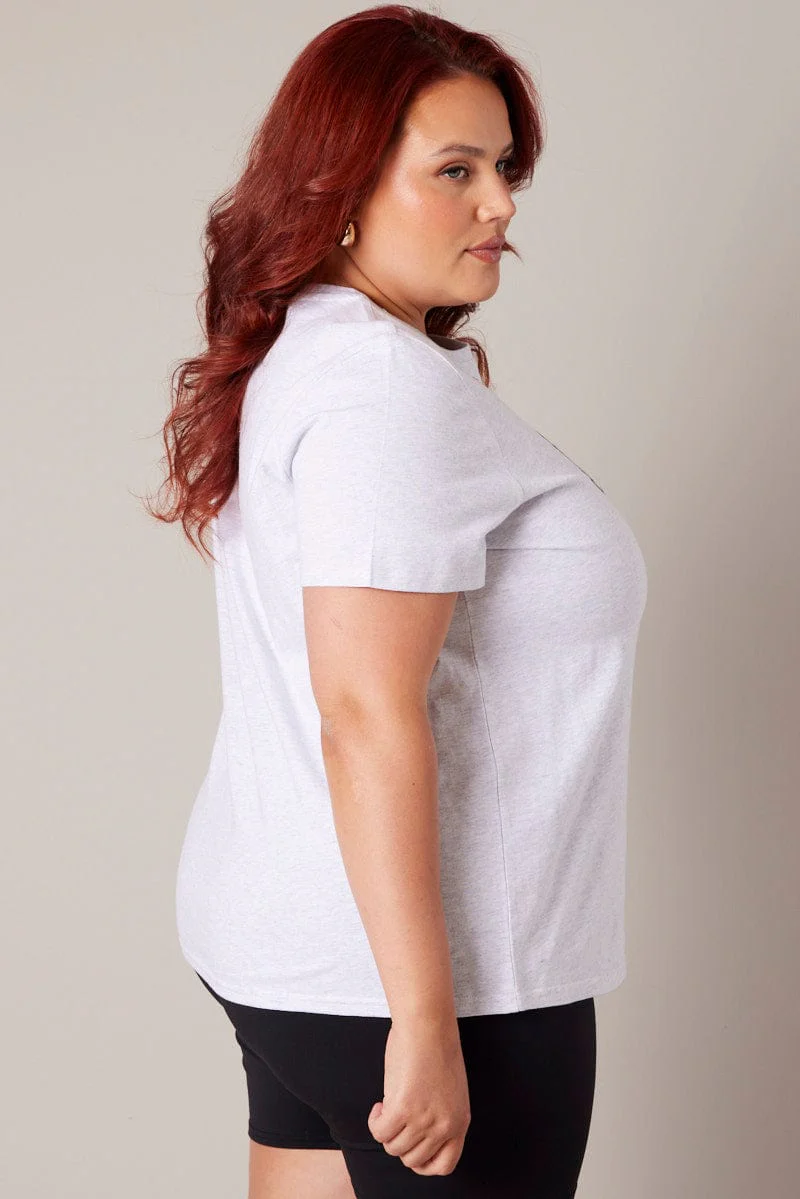 Grey Graphic T-shirt Short Sleeve Crew Neck - Image 4