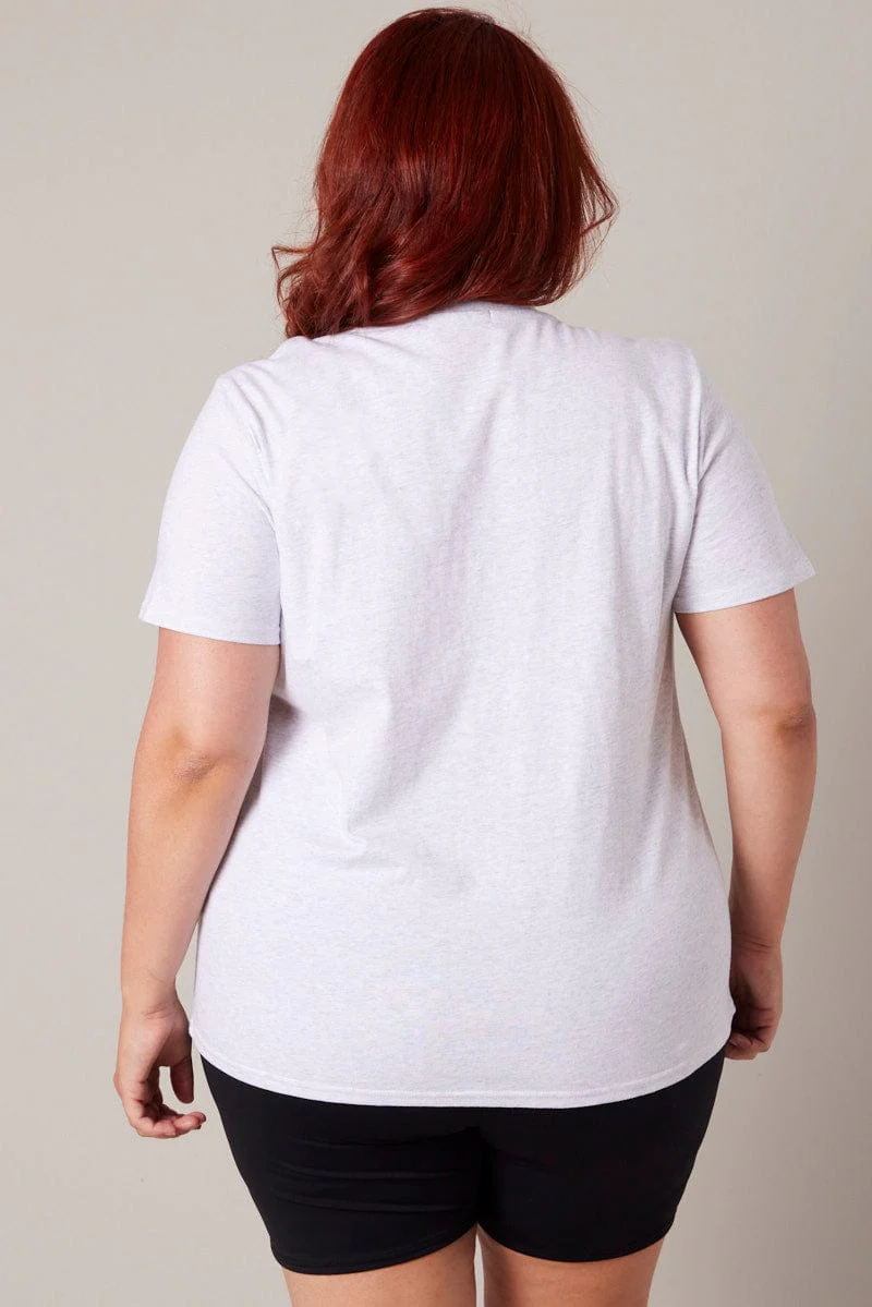 Grey Graphic T-shirt Short Sleeve Crew Neck - Image 5