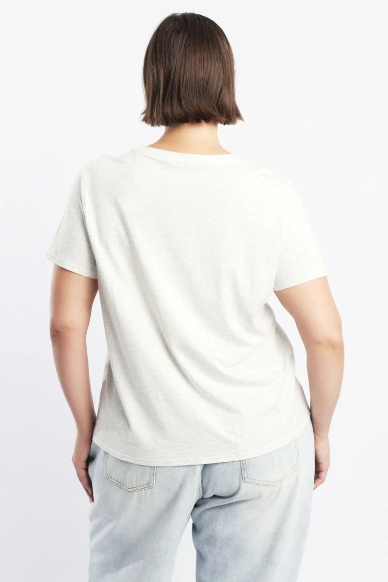 Grey Graphic T Shirt Short Sleeve Crew Neck - Image 4