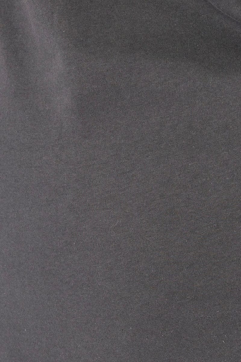 Grey Graphic T-shirt Short Sleeve Crew Neck Cropped - Image 6
