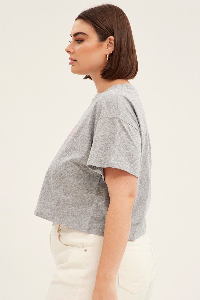 Grey Graphic T-shirt Short Sleeve Rainbow Las Vegas - Image 4