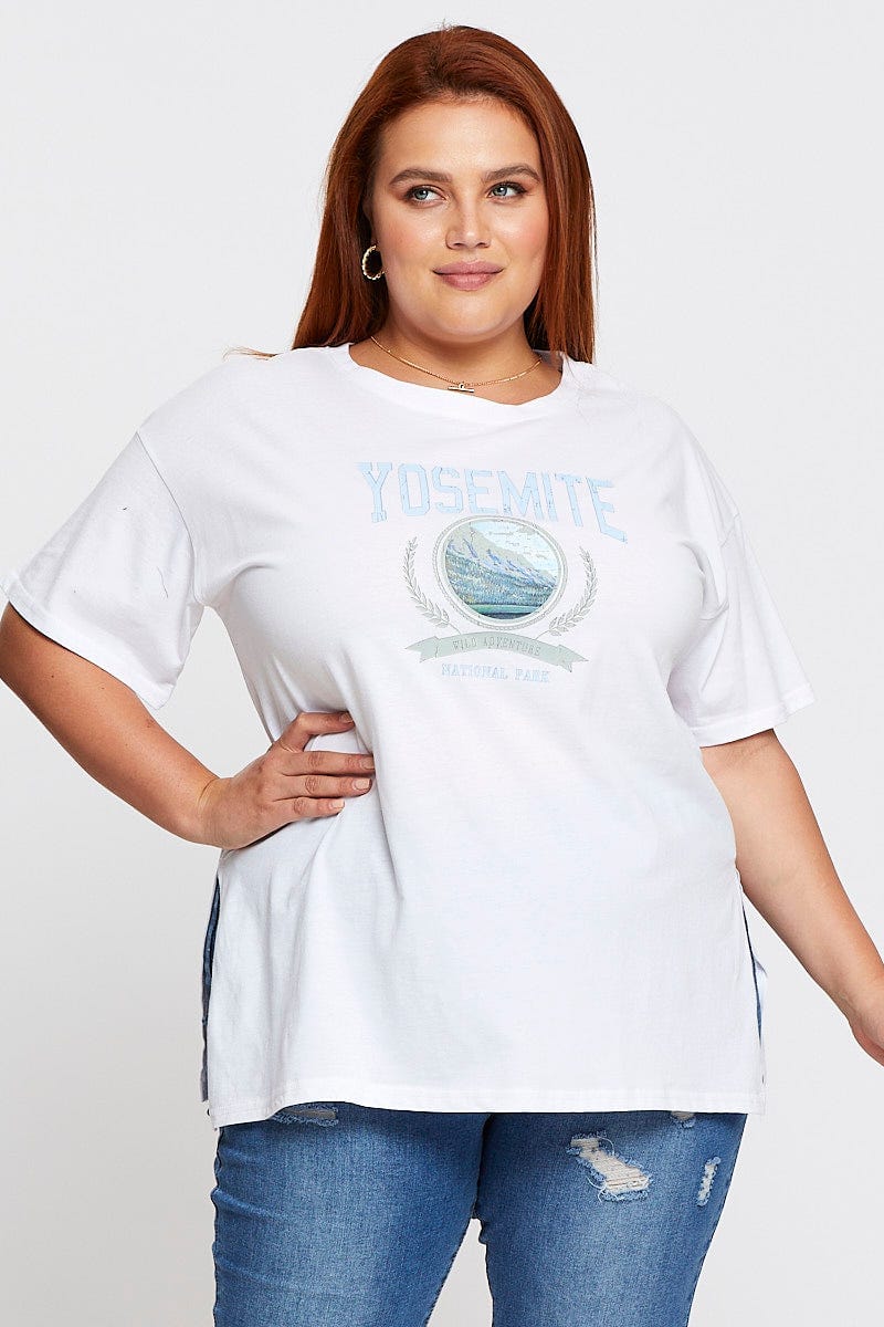 Grey Graphic T-shirt Yosemite Short Sleeve Cotton - Image 3