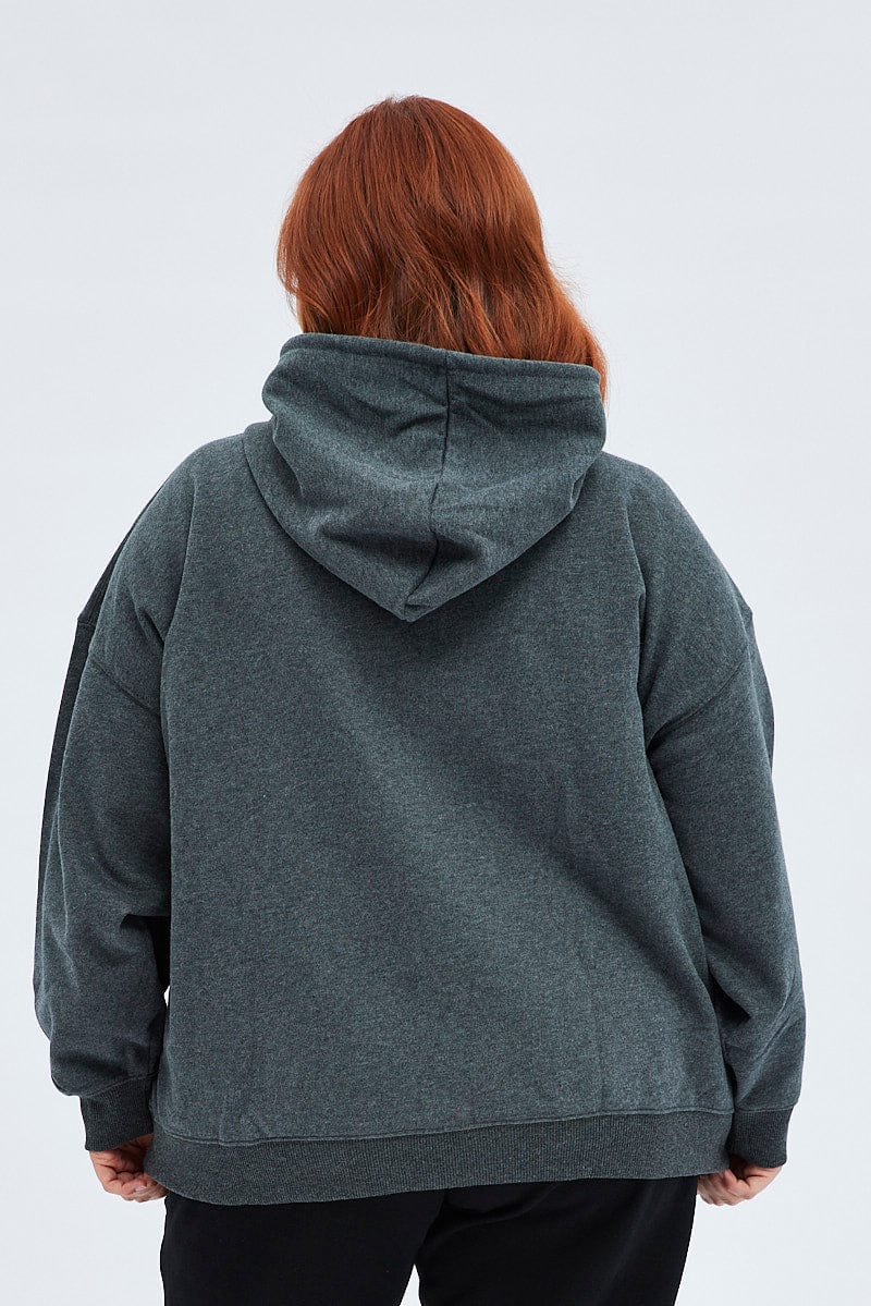 Grey Hoodie Jacket Zip Fleece California Embroidered - Image 5