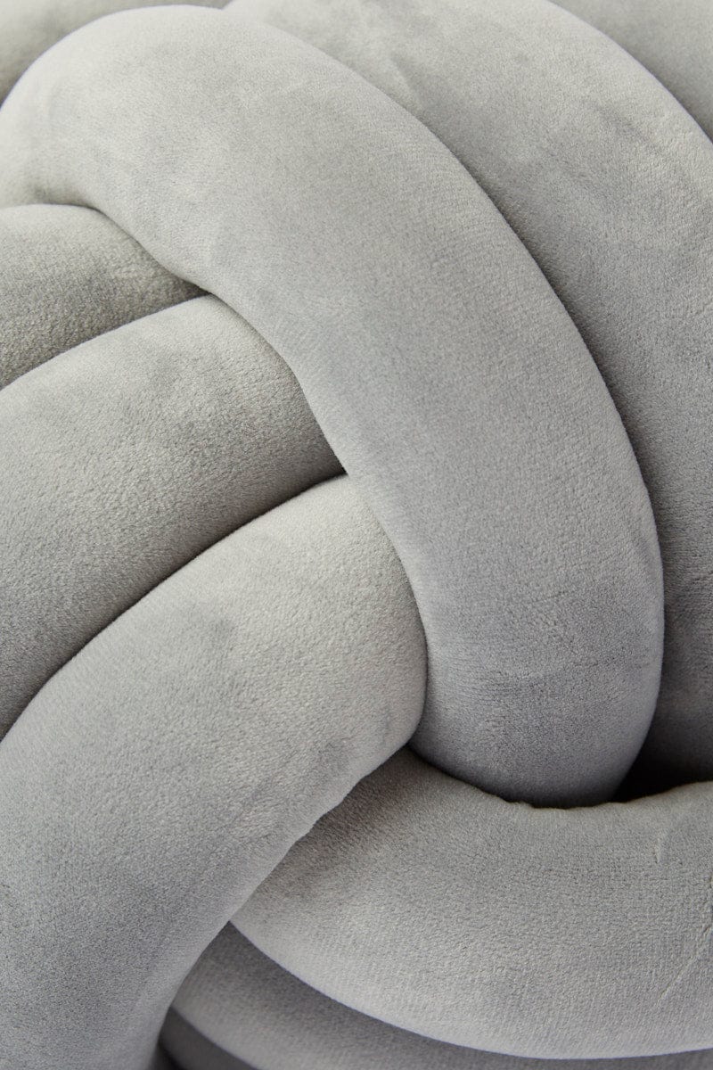 Grey Knot Cushion - Image 2