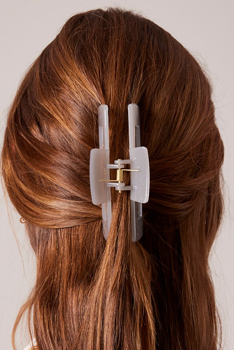 Grey Large Rectangle Claw Clip - Image 2
