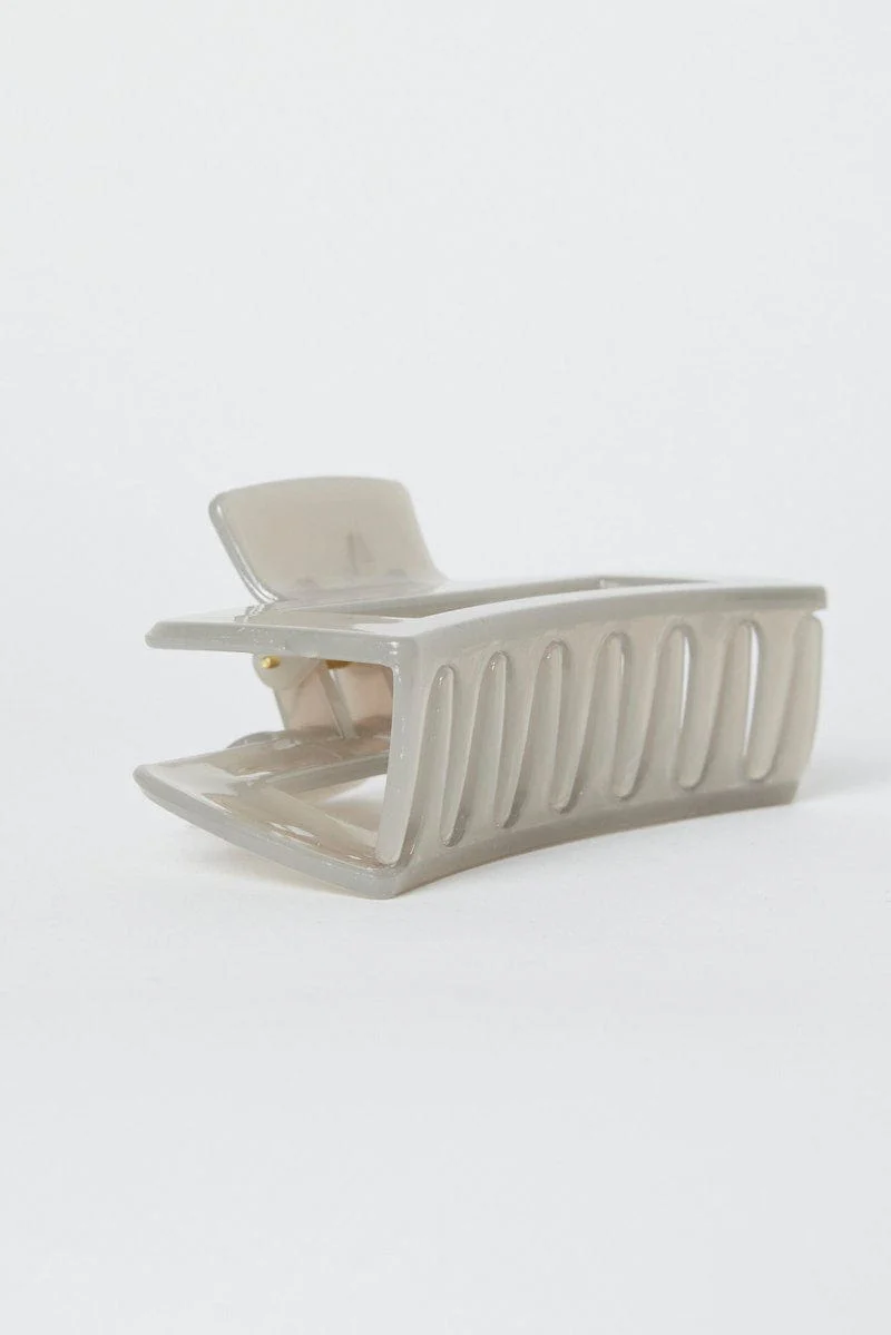 Grey Large Rectangle Claw Clip - Image 4